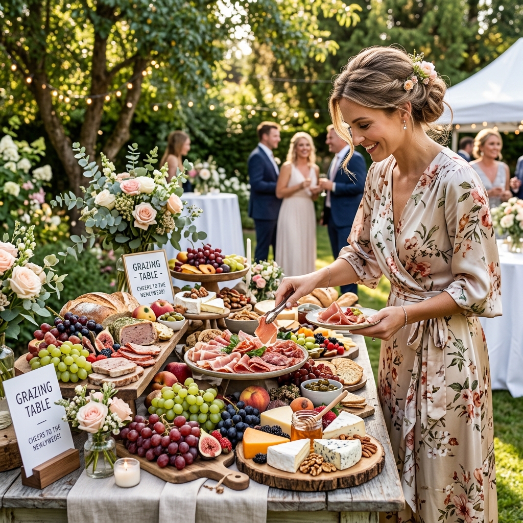 Mesa de charcutería al aire libre